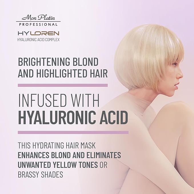 Mon Platin Professional Black Caviar Blonde Hair Mask & HY Loren Blonde Hair Shampoo, Intensive Moisturizing Treatments for Blonde, Bleached & Color-Treated Hair, SLS/SLES/Salt-Free, 500ml Each-VivaGrace Women