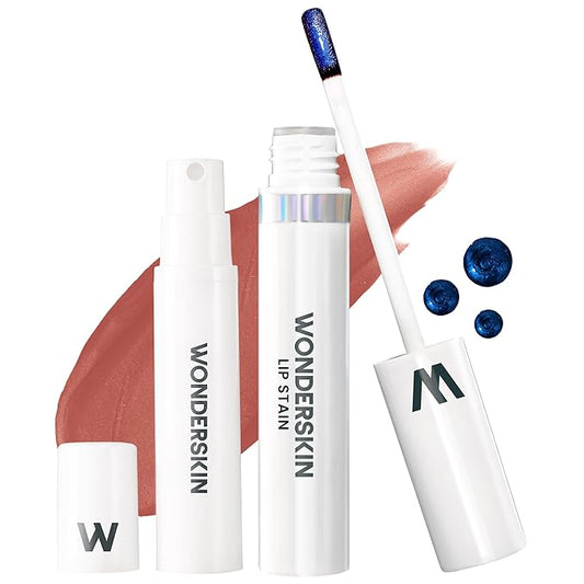 Wonderskin Wonder Blading Lip Stain Peel Off and Reveal Kit - Long Lasting, Waterproof Nude Lip Tint, Transfer Proof Natural Lip Stain Kit (Lovely)-VivaGrace Women
