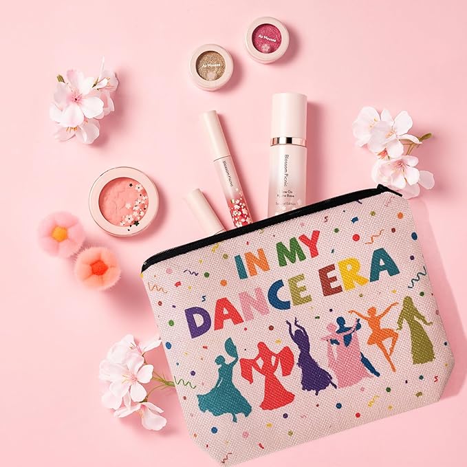 My Dance Era Canvas Zipper Cosmetic Bag, Small Makeup Bag for Women, Friends, Daughter, Sister for Dancers, Dancer Birthday Gifts for Girls (Pink)-VivaGrace Women