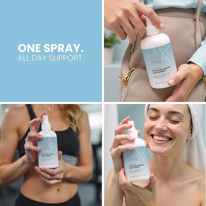 Hypochlorous Acid Spray for Face, Skin, and Body – 0.018% HOCl Facial Mist Toner, Hydrating Cleanser for Acne, Eczema, Rosacea, Eyelids, Pets, Workout, Baby, Back, Redness, Sensitive Care Spray-VivaGrace Women