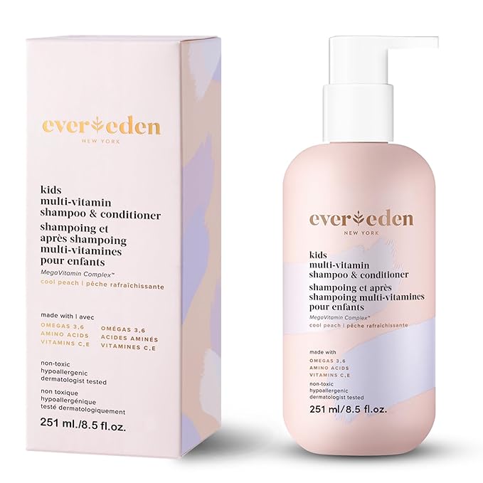 Evereden Kids Shampoo and Conditioner 2 in 1: Cool Peach, 8.5 fl oz. | Gentle Kids Skin Care | Non-toxic and Clean Ingredients-VivaGrace Women