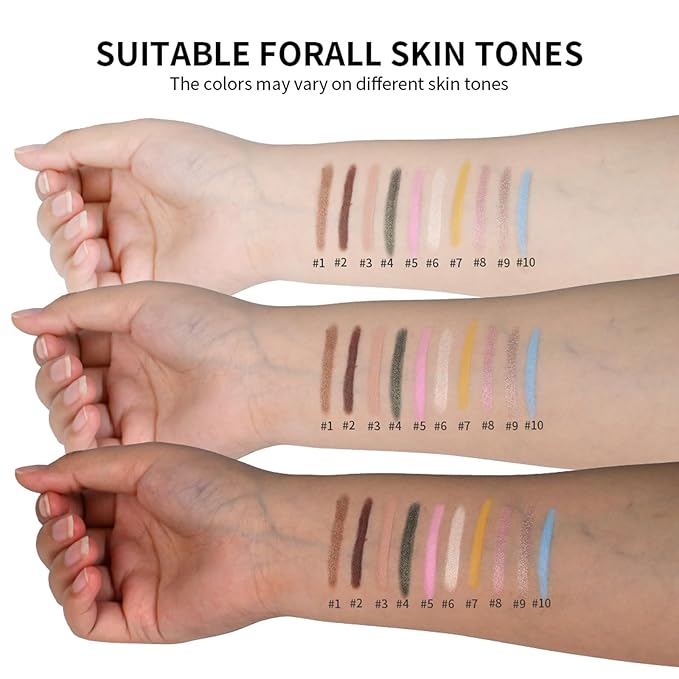 Eyeshadow Stick, Shimmer and Matte Cream Eye Shadow Brightener Sticks Eyeliner Pencil Crayon, Waterproof Long Lasting Eye Highlighter Stick Makeup,0.056 Oz(#10-Cornflower)-VivaGrace Women