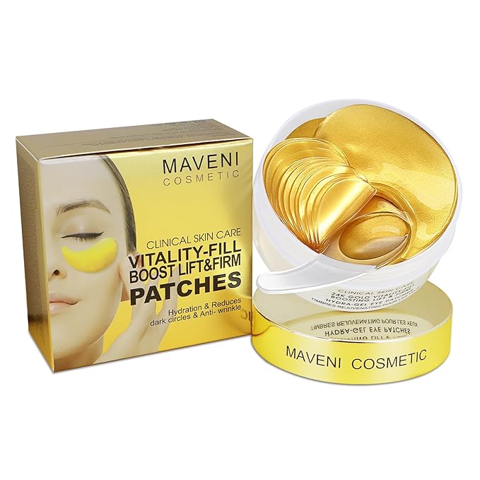 COSMETIC |24k Gold Vitality-Fill Hydra-Gel Eye Patches | Anti-Aging Under-Eye Patches, Help Boosting Lift & Firm the Look of the Eye Area-VivaGrace Women