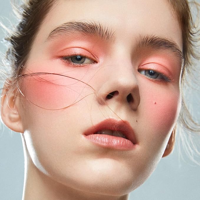 Boobeen Soft Blend Powder Blush for Cheeks, Buildable Color Matte Smooth Blush Palette Compact Blush Powder Makeup, Long-lasting Flush Color, with Mirror and Brush-VivaGrace Women