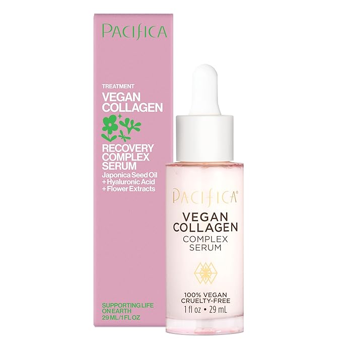 Pacifica Vegan Collagen Complex Face Serum Anti Aging Hydrating Serum w/Hyaluronic Acid for Plumping & Firming Collagen Boosting Facial Serum for Fine Lines & Wrinkles Clean Dermatologist Tested-VivaGrace Women