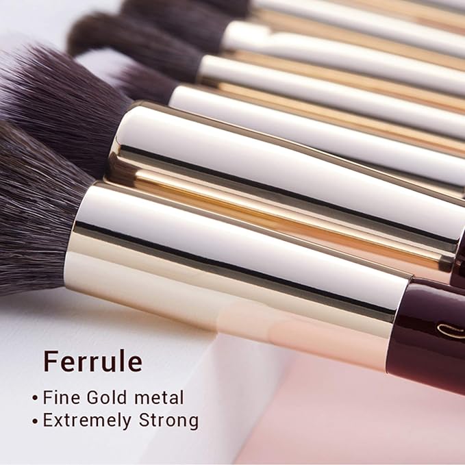 Jessup Makeup Brushes Set Professional Makeup Brush Eyeshadow Blending Powder Foundation Blusher Concealer 25pcs with Cosmetics Storage Box, Zinfandel T285-VivaGrace Women