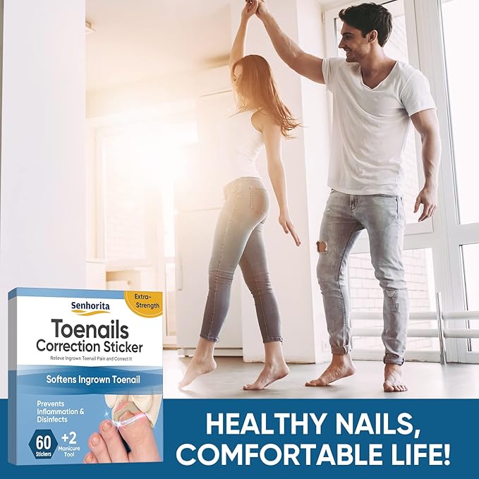 Ingrown Toenail Treatment, 60Pcs Ingrown Toenail Corrector Strips, Ingrown Toenail Removal Kit with File and Lifter, 60Pcs-VivaGrace Women