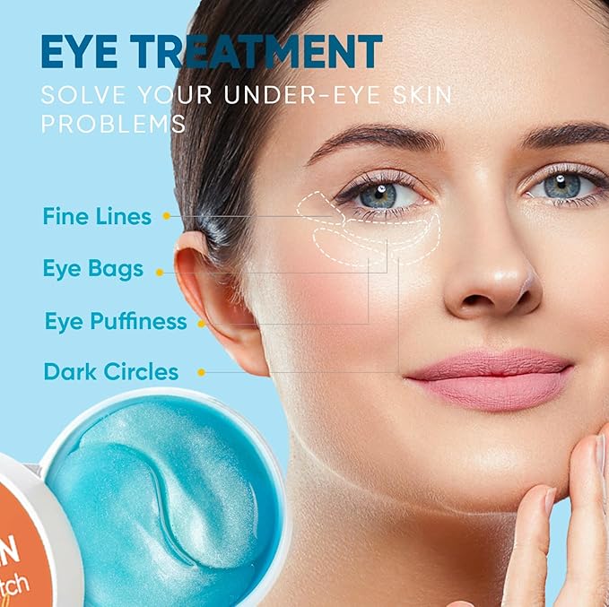 Under Eye Patches for Anti-Aging: 30 Pairs Retinol Collagen Gel Eye Pads - Reduces Wrinkles, Dark Circles, Eye Bags & Puffiness, Fine Lines Smoothing Treatment & Hydrating Eye Mask for Women-VivaGrace Women