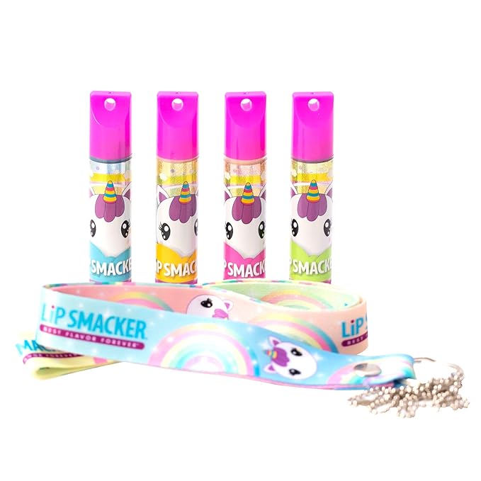 Lip Smacker Flavored Lip Balm Set With Lanyard, Unicorn, Lip Care to Moisturize Dry Lips-VivaGrace Women