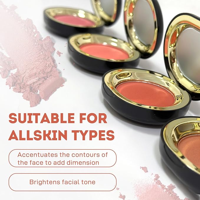 Face Blush for Cheeks Waterproof Cream Blush makeup, Soft Face Blush Natural Makeup Lightweight & Natural Matte Finish Long Lasting Makeup Easy to Smudge and Apply Blushes for Beginne(Coral Orange)-VivaGrace Women