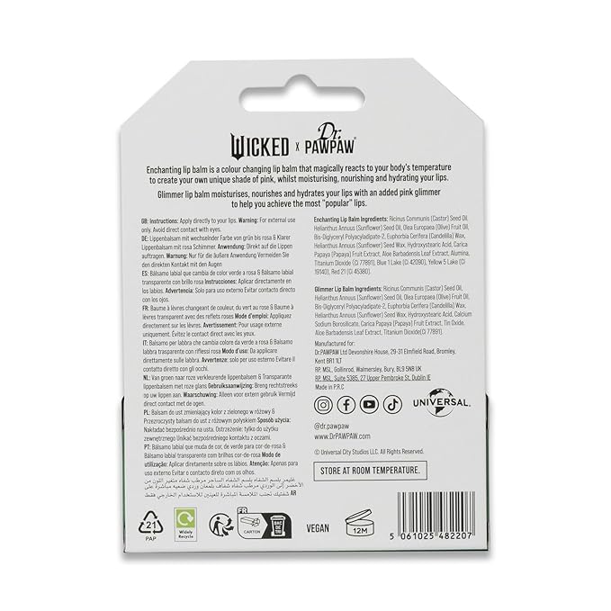 Dr. PawPaw Wicked Enchanting & Glimmer Lip Balm Duo - Moisturizing, Tinted Lip Balm for Women - Vegan, Nourishing, Hydrating - 2 pc-VivaGrace Women