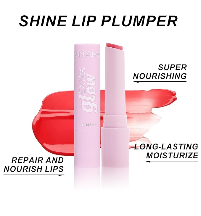 MUESCHER Glow Lip Balm Plumping Moisturizing Lip Balm For Dry Cracked Lips, Moisturizer Nourishing Lip Balm Lip Care Vegan Tinted Lip Balm, Dewy Glassy Lip Balm Shine Lips Plumper Jelly Lipstick(05#)-VivaGrace Women