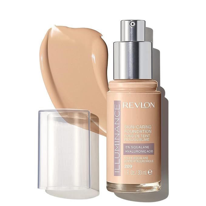 Revlon Illuminance Skin-Caring Liquid Foundation, Hyaluronic Acid, Hydrating and Nourishing Formula with Medium Coverage, 209 Buff Beige (Pack of 1)-VivaGrace Women