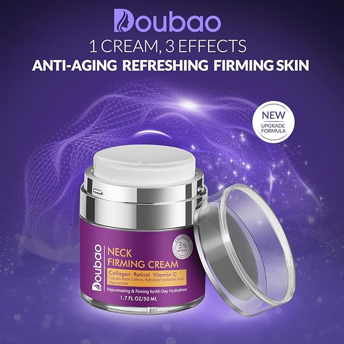 Neck Firming Cream, Wrinkle Cream for Women, Retinol Moisturizer with Collagen and Hyaluronic Acid for Neck, Face and Décolleté, 1.76 fl oz-VivaGrace Women