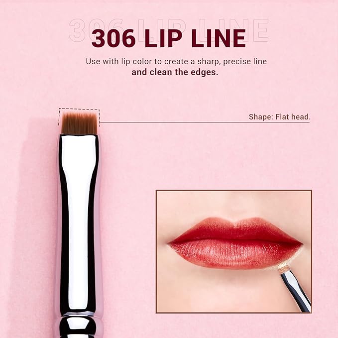Jessup Lip Brush Set, Professional Lip Makeup Brushes for Lipstick Streak-Free Contour Define and Accentuate, Premium Synthetic Hair, 5pcs T325-VivaGrace Women