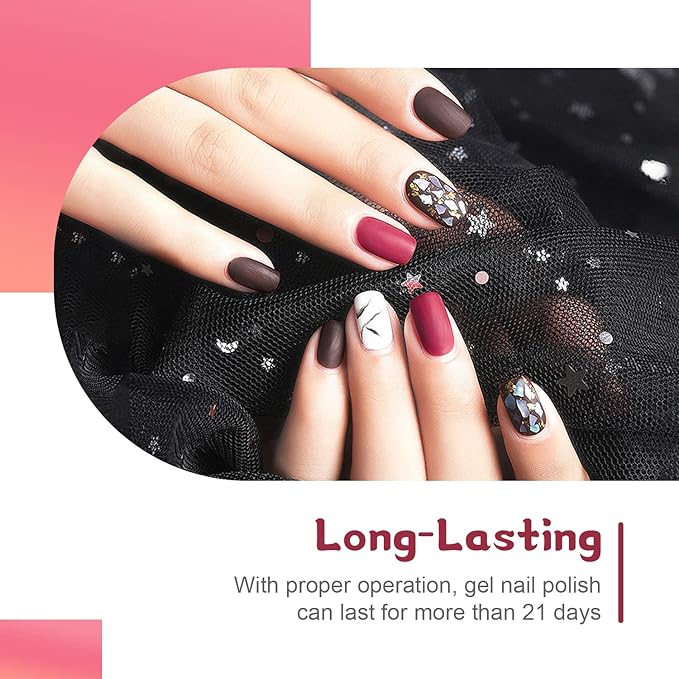 JODSONE Gel Nail Polish Starter Set Ribbon Glitter Summer Light Winter Dark Glossy 36-Piece Multi-color Gel Nail Polish Set-VivaGrace Women