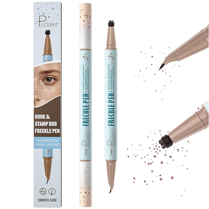 2-in-1 Dual Ended Microblading Freckle Pen & Freckle Stamp,Waterproof Freckle Stamp & Precise 15°Tip for Natural Lifelike Freckle Makeup,Perfect Make up,Last 24Hrs.-VivaGrace Women