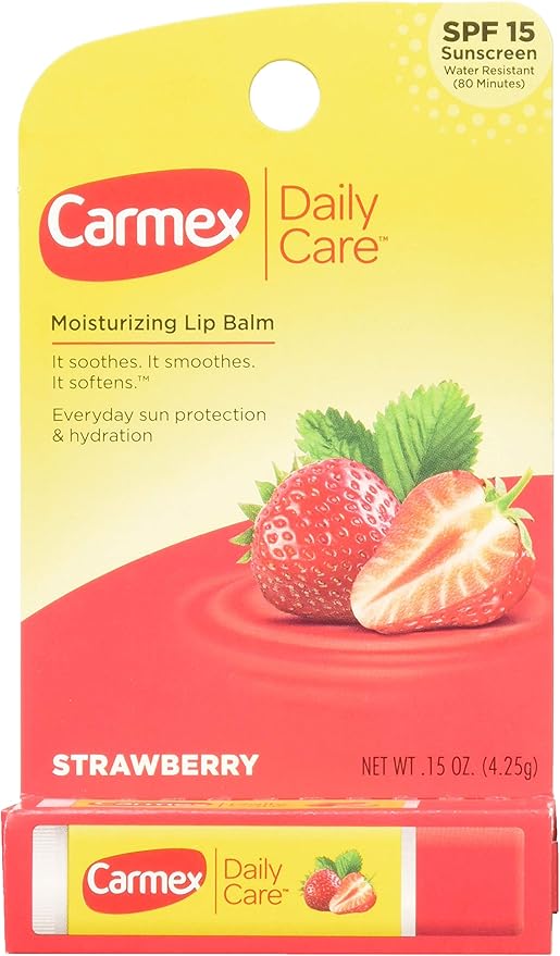 Carmex Lip Balm Stick, Strawberry, 3 Count-VivaGrace Women