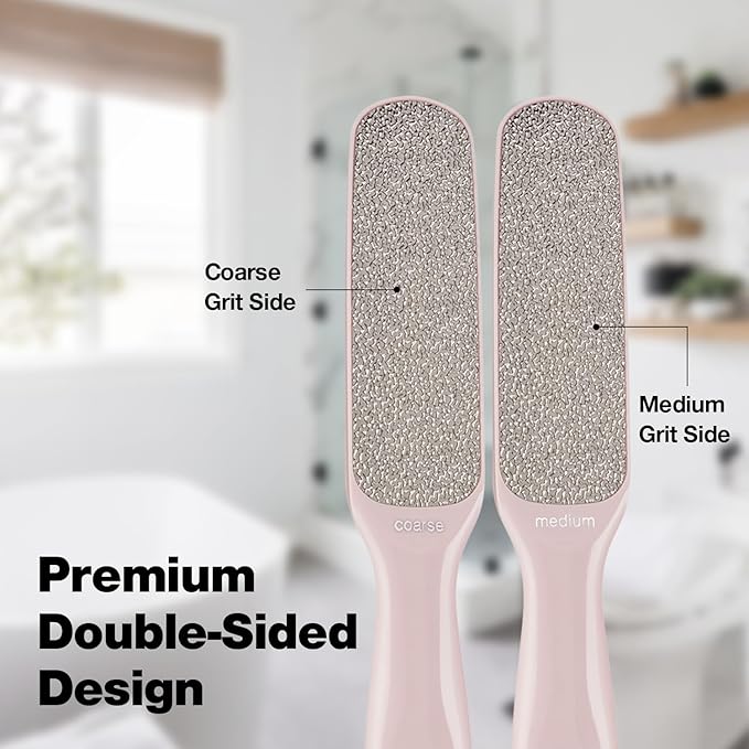 Probelle Double Sided Multidirectional Nickel Foot File Callus Remover - Immediately Reduces calluses and Corns to Powder for Instant Results, Safe Tool (Pink)-VivaGrace Women
