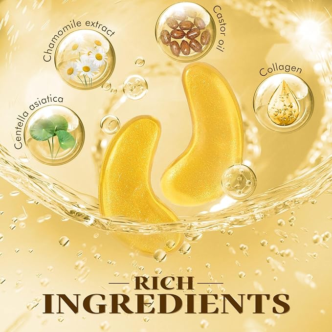 Under Eye Patches for Puffy Eyes and Dark Circles (20 Pairs), Under Eye Gold Mask with Hyaluronic Acid & Collagen to Reduce Wrinkles and Relieve Pressure, Eye Care Treatment for Men & Women Gift-VivaGrace Women