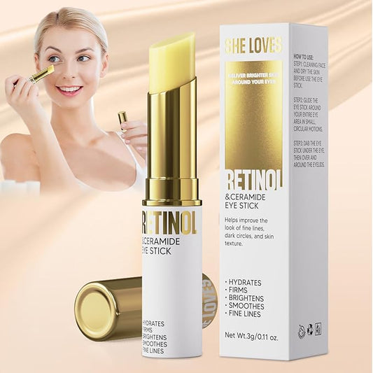 Retinol Eye Stick, Eye Cream for Dark Circles and Puffiness, Eye Brightening Cream for Hydration, Wrinkles in 3-4 Weeks, Travel Portability Anti-Aging Eye Cream for Bags Under Eye Reduces Fine Line-VivaGrace Women