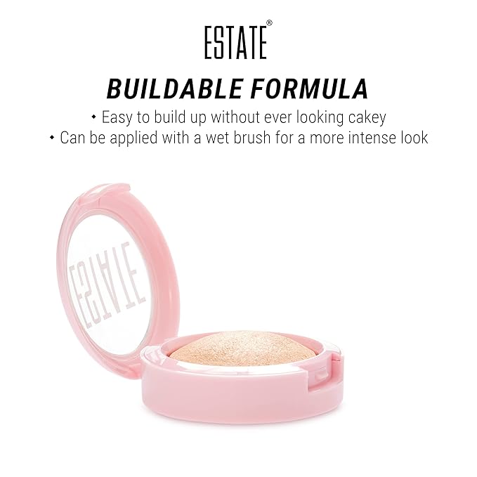Estate Cosmetics Dew Me Baked Highlighter – Cheek, Eyes & Face Pressed Powder – 3 g (0.1 oz) (BYEEE)-VivaGrace Women