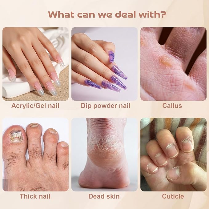 Electric Nail File ,Professional Nail Drill for Acrylic Gel Dip Powder Nails Portable Nail Machine Kit Manicure Pedicure Tools Polishing Set with Nail Drill Bits Sanding Bands (Rose Gold)-VivaGrace Women