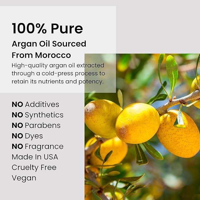Argan Oil 100% Pure Moroccan Cold-Pressed Face, Body and Hair Lightweight Oil for Moisturizing, Hydrating & Skin Nourishment, 1 oz-VivaGrace Women