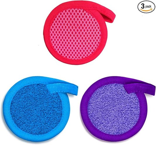 Makeup Remover Cloth Exfoliating Face Scrub - 3Pcs Microfiber Cloth Facial Blackhead Remover Reusable Eye Makeup Remover Pads Face Cleansing Wipes for Women, Men - Exfoliating Washcloth Acne Wipes