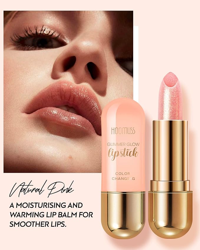 Glimmer Balm, Tinted Lip Balm Long Lasting PH Lipstick, Color Changing Lipstick Natural Chapstick, Glitter Pink Shade Lipstick (Unicorn)-VivaGrace Women
