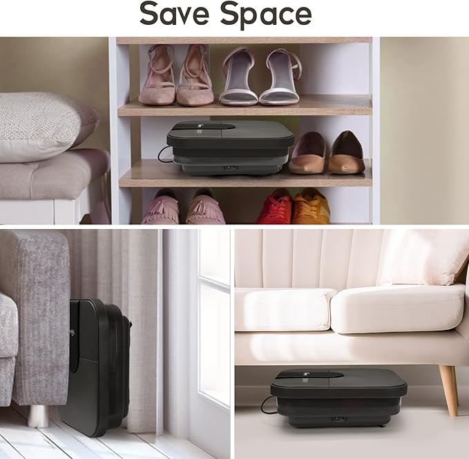 Beinilai Collapsible Foot Spa,Foot Bath with Heat and Massage and Bubble Jets,Foot Soak Tub with Six Non Motorized Rollers,Acupressure Massage Points,Red Light and Removable Pumice Stone-VivaGrace Women