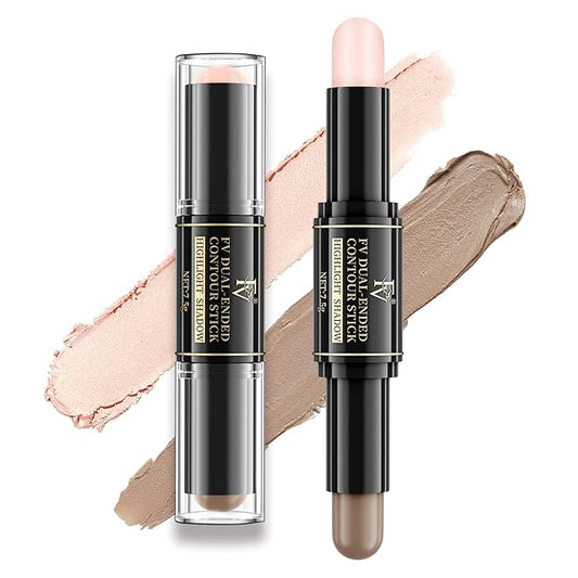 FV Cool Toned Contour Stick, Double-ended Contour and Highlighter Stick, Long Lasting & Lightweight Contour Stick Makeup with Natural Finish, Waterproof and Creamy Texture for Face Shaping, 01-VivaGrace Women