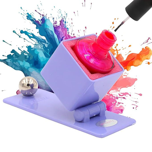 Nail Polish Holder - Anti-Spill Nail Polish Organizer Case-Nail Care Products with Rubber Pad Grippy Bottom & Wide Stable Base-Nail Polish Holder and Organizer for Mani/Pedi, Nail Art Tools (Purple)
