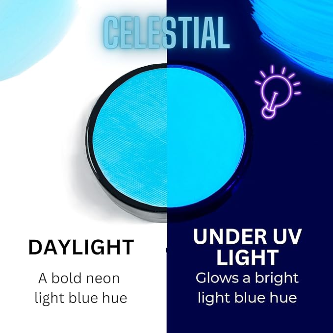 Mehron Paradise FX UV Neon Glow – Neon UV Celestial 1.4 oz | Water Activated Black Light UV Paint for Raves, Costumes, SFX, Halloween, Stage, Theater & Cosplay-VivaGrace Women