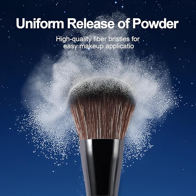 Large Bamboo Mineral Powder Brush, Fluffy Foundation Makeup Brush Kabuki Brushes with Soft Synthetic Bristles for Loose & Pressed Powder, Liquid, Cream, Buffing, Blending, Vegan & Cruelty-Free Tool-VivaGrace Women