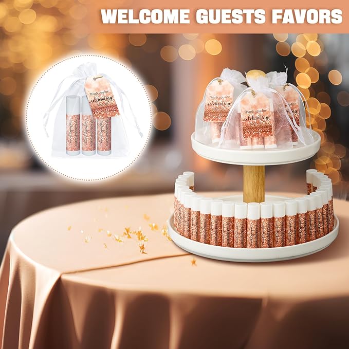 Dunzy 50 Pack Bridal Shower Favors Gifts Bulk Lip Balms Wedding Bachelorette Favors Baby Shower Favors Prizes Souvenirs Thank You Appreciation Gifts for Guests Women Men Coworker Staff-VivaGrace Women