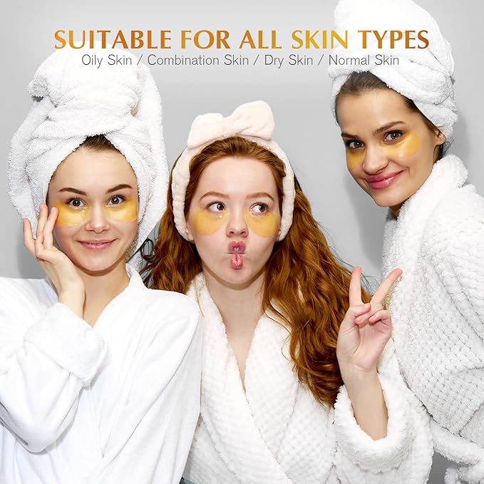 Enaskin Naturals Under Eye Patches Dark Circles Under Eye Masks for Puffiness - 24K Gold Eye Gel Pads Retinol Collagen Hyaluronic Acid Moisturizing & Reducing Wrinkles (24K Gold)-VivaGrace Women