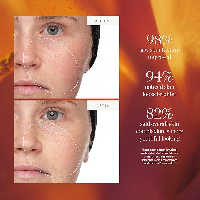 KORA Organics Turmeric Brightening & Exfoliating Mask, Multi-Use Facial Scrub, Polish & Illuminate, Certified Organic Exfoliating Face Mask, Cruelty Free Exfoliator - 3.38 fl oz-VivaGrace Women