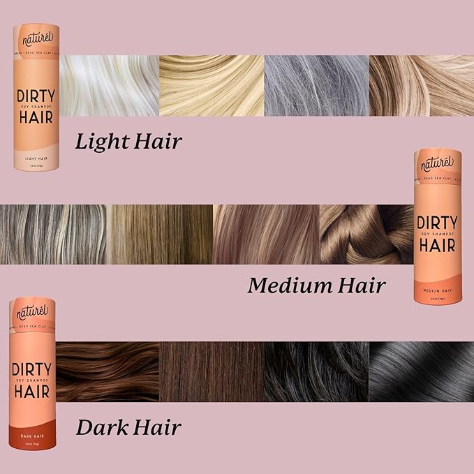 Naturel Dry Shampoo Volumizing Powder for Light and Dark Hair | Non-Aerosol, Made in USA, No Benzene, Vegan, Talc and Aluminum Free | Grapefruit Essential Oil | 2.6 OZ Plastic-Free Packaging-VivaGrace Women