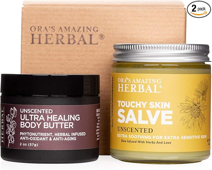 Ora's Amazing Herbal, Eczema Treatment, Touchy Skin Salve, Ultra Healing Body Butter, Organic Calendula for Skin, Herbal Salves, Unscented Skin Care-VivaGrace Women
