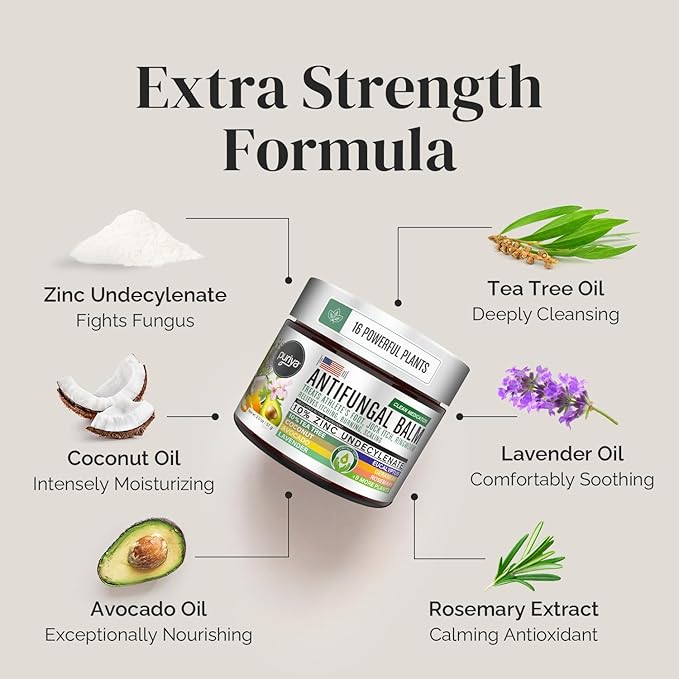 Puriya Clinically Proven Antifungal Cream for Skin Fungus, Extra-Strength Athletes Foot Cream Treatment, Jock Itch, Ringworm Treatment for Humans, Anti Fungal Itchy Skin Relief with Tea Tree Oil-VivaGrace Women