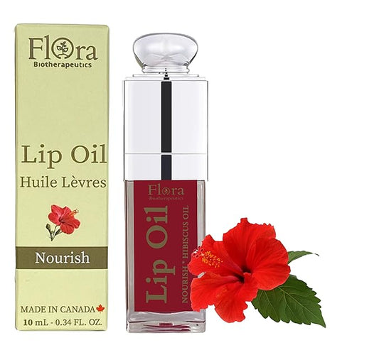 FLORA HIBISCUS LIP OIL | ORGANIC, PLANT-BASED | NOURISH | 10 ML | MADE IN CANADA-VivaGrace Women