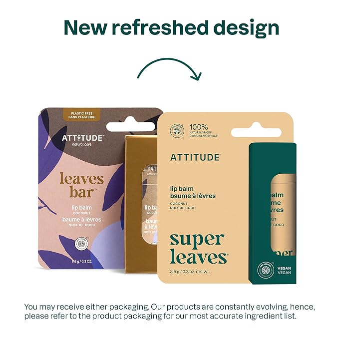 ATTITUDE Plastic-free Lip Balm, EWG Verified Plant- and Mineral-Based Ingredients, Vegan and Cruelty-free Personal Care Products, Coconut, 0.3 Oz-VivaGrace Women