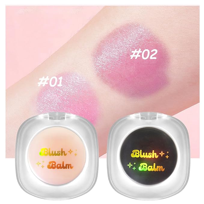 Color Changing Blush,3-in-1 Warm Change Blush,Pink Cream Blush,Transparent Crystal Color Changing Magic Gel,Blush PH Temperature Changing Long Lasting Blendable Natural Finish for All Skin Tone(01)-VivaGrace Women