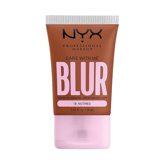 NYX PROFESSIONAL MAKEUP Bare With Me Blur Skin Tint Foundation Make Up with Matcha, Glycerin & Niacinamide - Nutmeg-VivaGrace Women