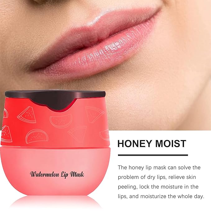 6PCS Bee Lip Balm Honey Pot，Honey&Strawberry&Watermelon&Cherry&Apple&Coconut Lip Mask Overnight Propolis Moisturizing Lip Balm Hydrating Prevention Dry and Crack Lip Scrubs Exfoliator Lip Wrinkle Care-VivaGrace Women
