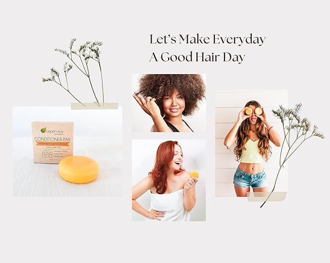 Aspen Kay Naturals Conditioner Bar, Lemongrass, 2.3 Ounce. Made With Natural & Organic Ingredients, All Hair Types including frizzy hair, Sulfate-Free, Cruelty-Free & Vegan-VivaGrace Women