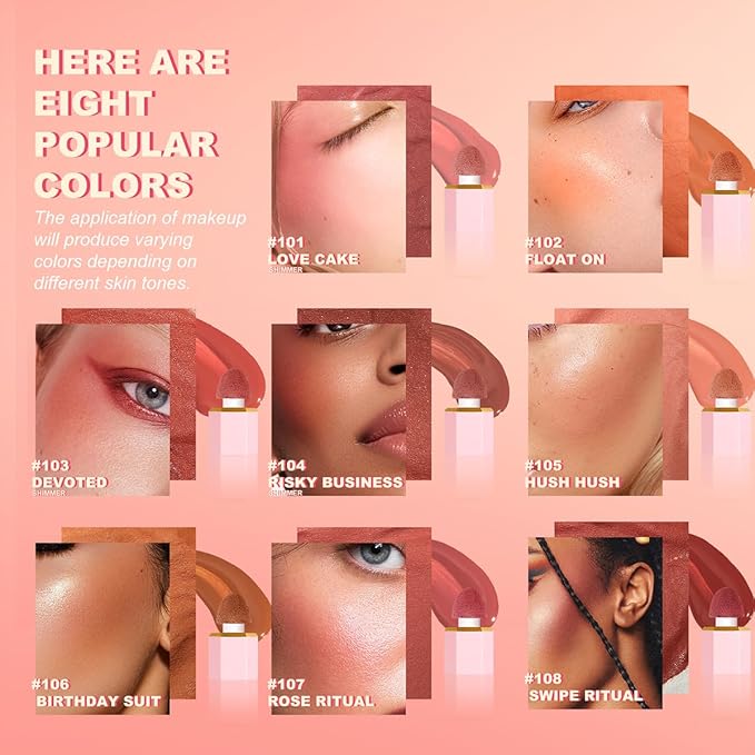 YOUNG VISION Liquid Cheek Blush -Soft Cream Rouge/Blusher Makeup, Buildable Gel-Cream Formula, Long-Wearing, Dewy Finish-VivaGrace Women