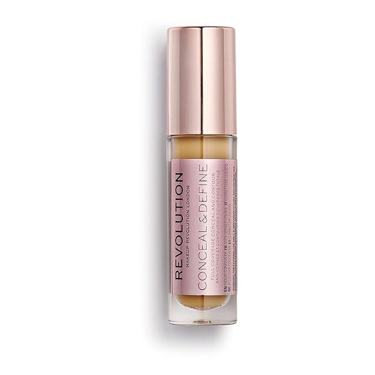 Makeup Revolution Conceal and Define Concealer, Full Coverage & Matte Finish, C11.5 for Medium/Tan Skin Tones, Vegan & Cruelty-Free, 0.7 Fl Oz-VivaGrace Women