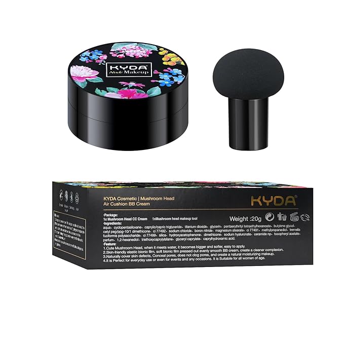Ownest Mushroom Head Air Cushion BB Cream, Concealer Lasting Nude Makeup Moisturizing Pigment CC Liquid Foundation, Even Skin Tone Makeup Base Primer-Natural-VivaGrace Women
